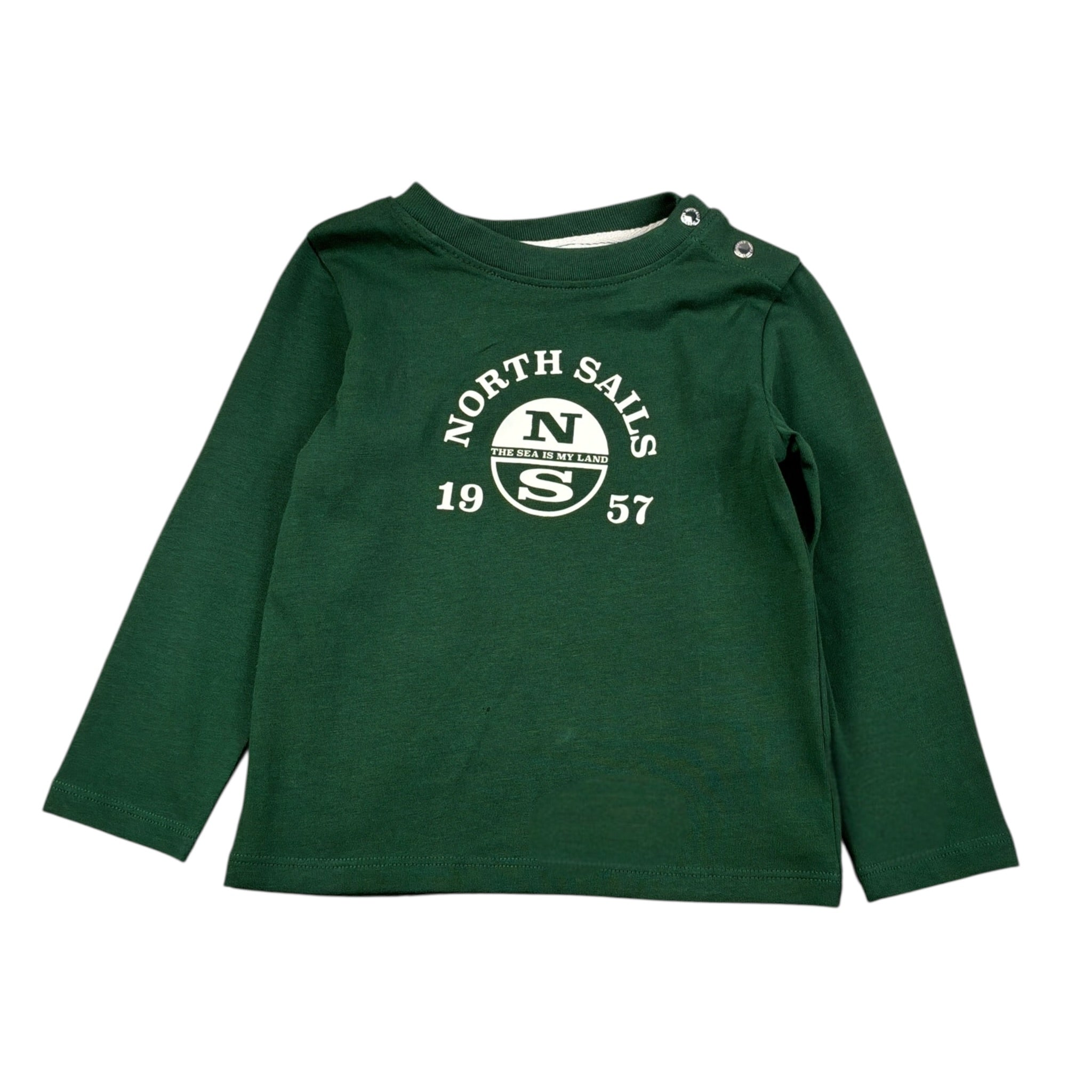 North Sails Shirt tinta unita con Stampa Verde per Neonato NIA26008TS VERDE NORTH SAILS 
