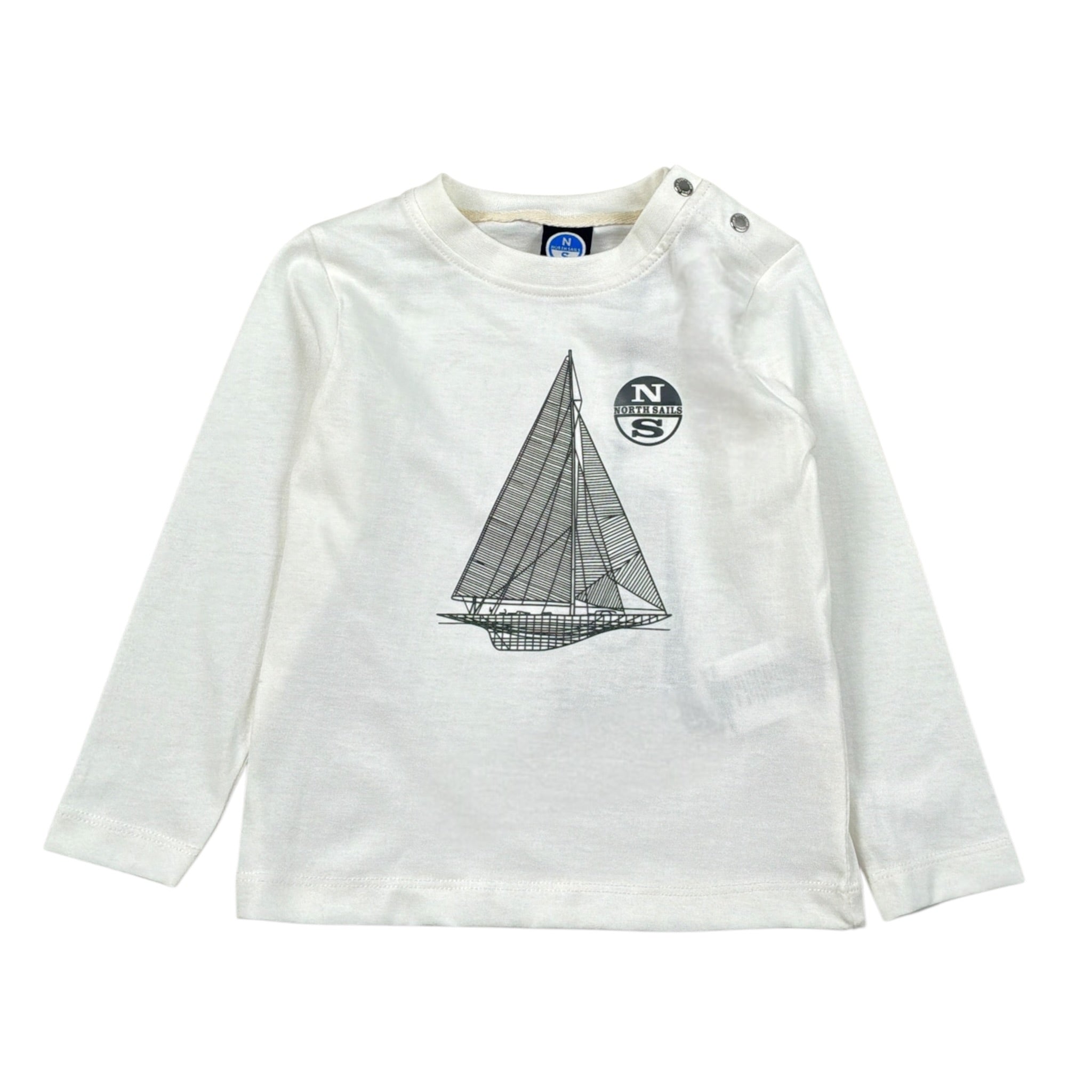 North Sails Shirt tinta unita con Stampa Bianco per Neonato NIA26013TS BIANCO NORTH SAILS 