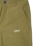 Off-White Pantalone tinta unita con Stampa Verde per Bambino OBCA007F24 VERDE OFF-WHITE 