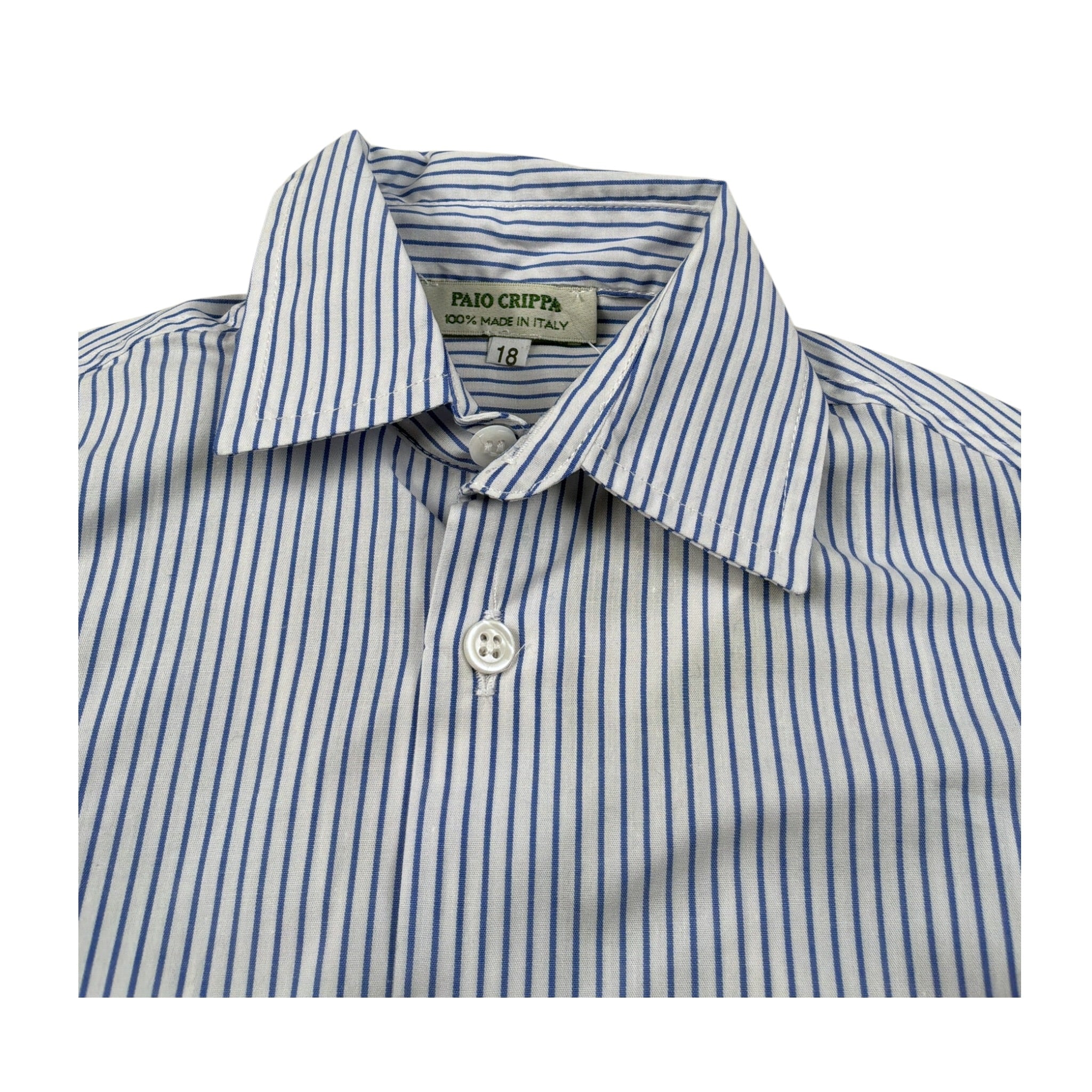 Paio Crippa Camicia Manica Lunga Fantasia A Righe Bianco per Bambino TAMBURO BIANCO PAIO CRIPPA 