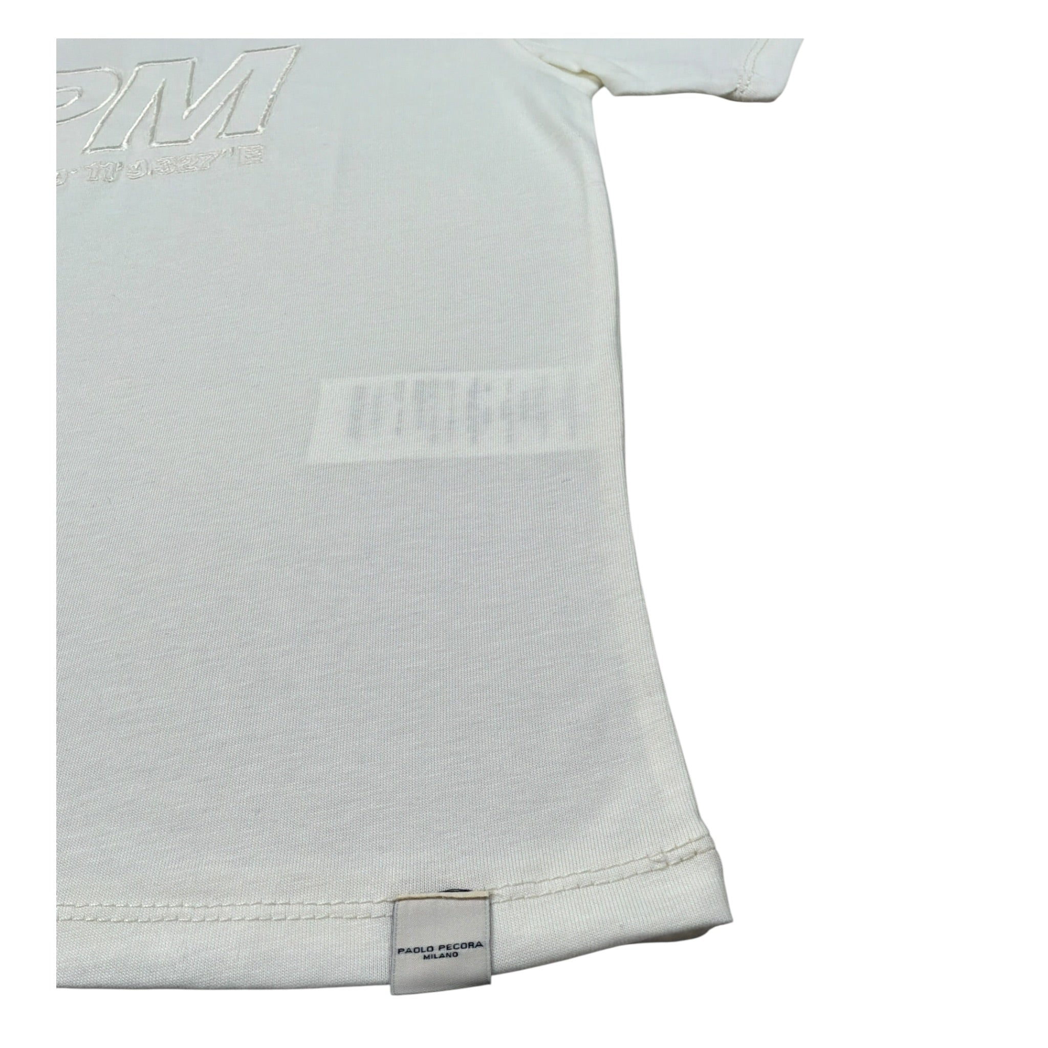 Paolo Pecora T-Shirt Girocollo tinta unita con Logo Panna per Bambino PP3738 PANNA PAOLO PECORA 