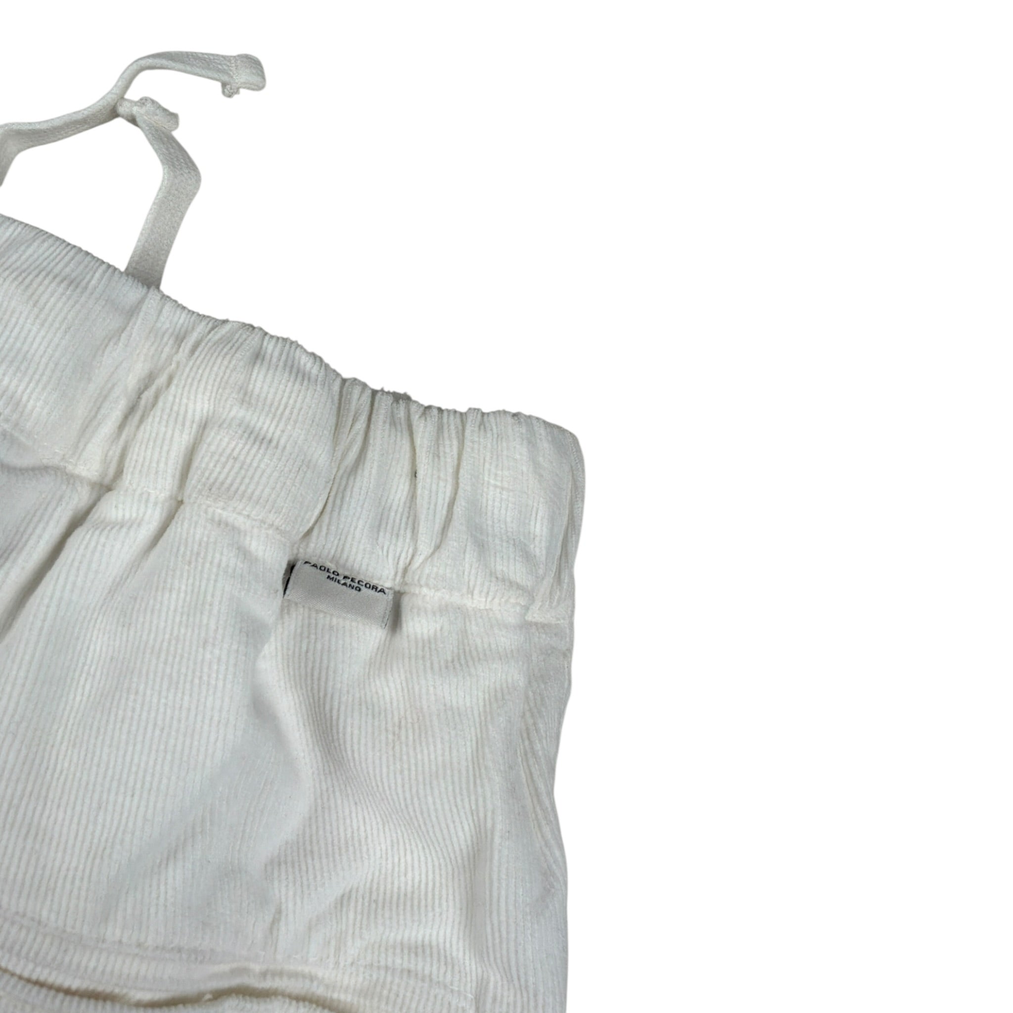 Paolo Pecora Pantalone tinta unita con Tasconi Bianco per Neonato PP3853X BIANCO PAOLO PECORA 
