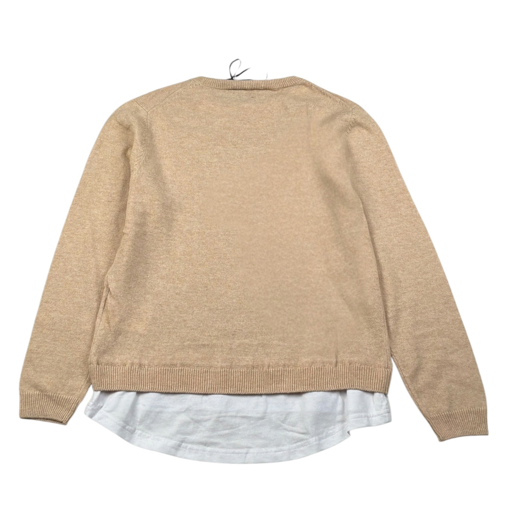 Paolo Pecora Maglia Girocollo tinta unita con Finta Shirt Beige per Bambino PP4095X BEIGE PAOLO PECORA 