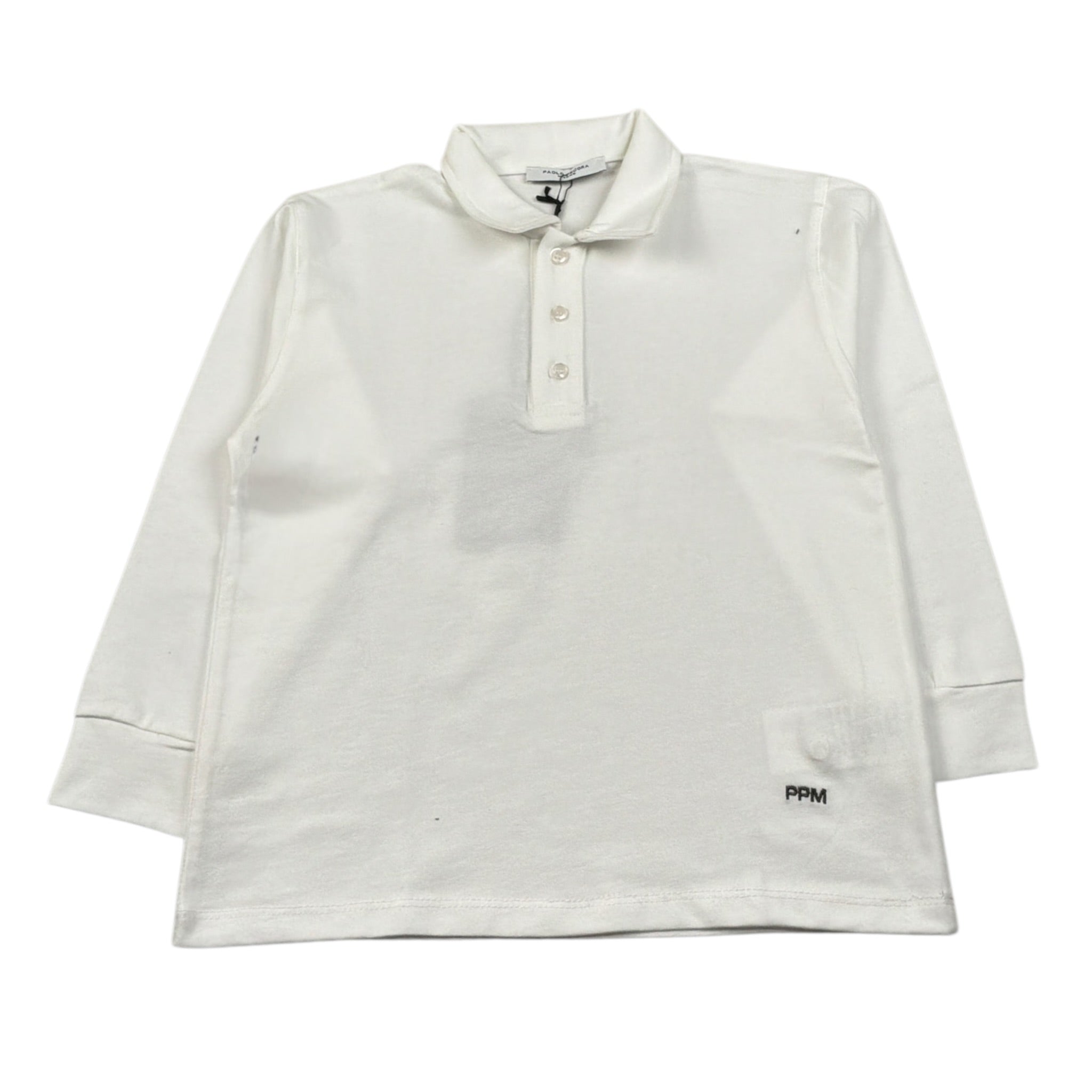 Paolo Pecora Polo Manica Lunga tinta unita Bianco per Bambino PP4125 BIANCO PAOLO PECORA 