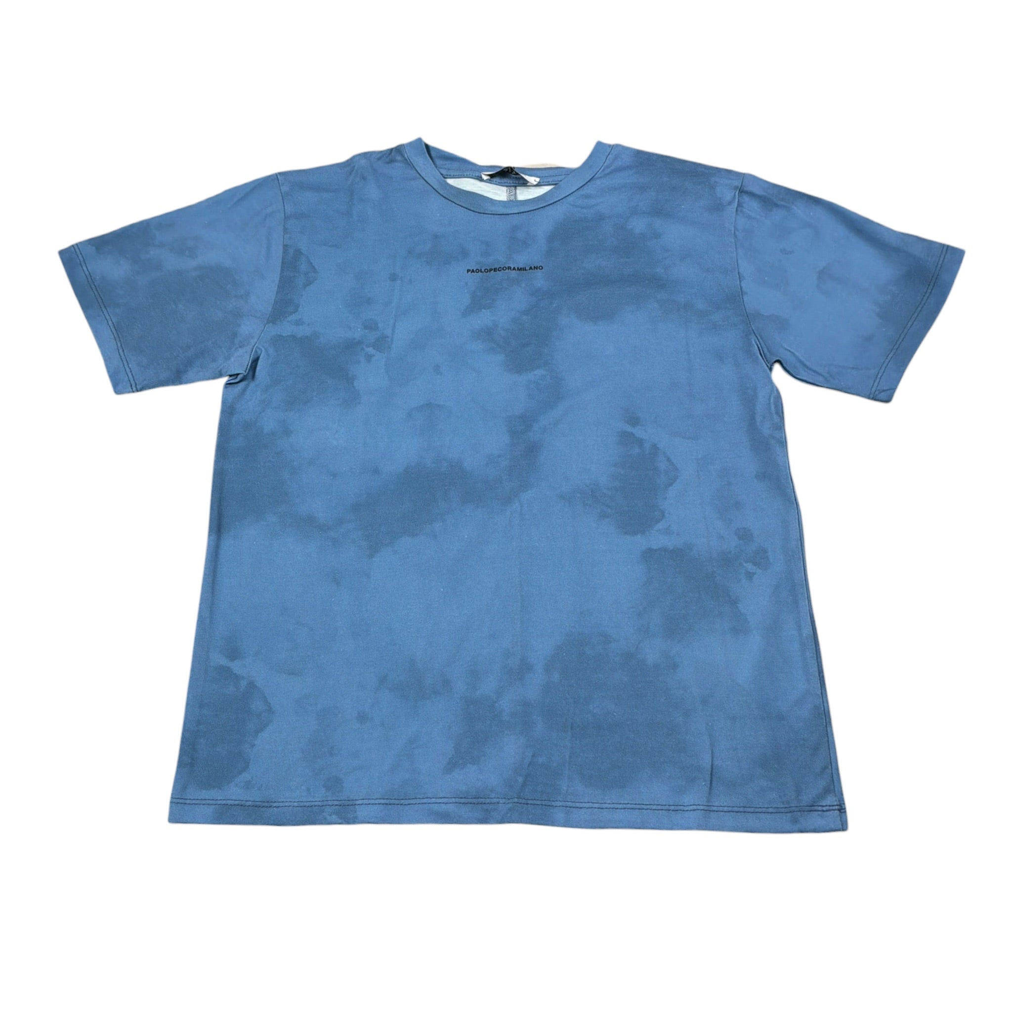 Paolo Pecora T-Shirt Girocollo tinta unita con Logo Azzurro per Bambino PP4128 AZZURRO PAOLO PECORA 