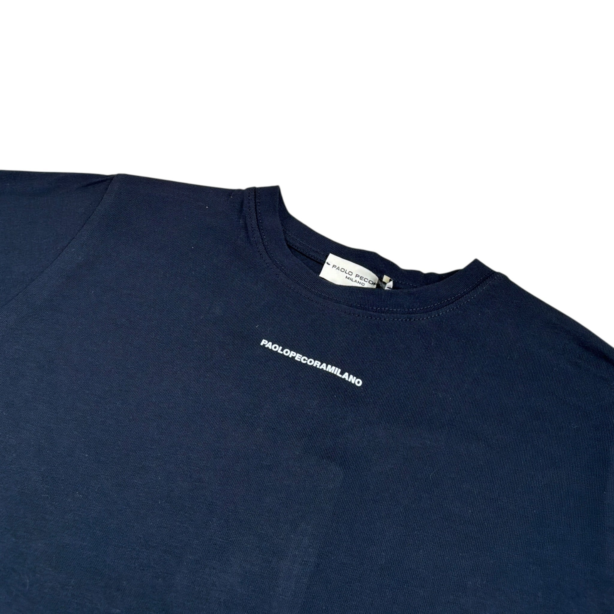 Paolo Pecora T-Shirt Girocollo tinta unita con Logo Blu per Bambino PP4139X BLU PAOLO PECORA 