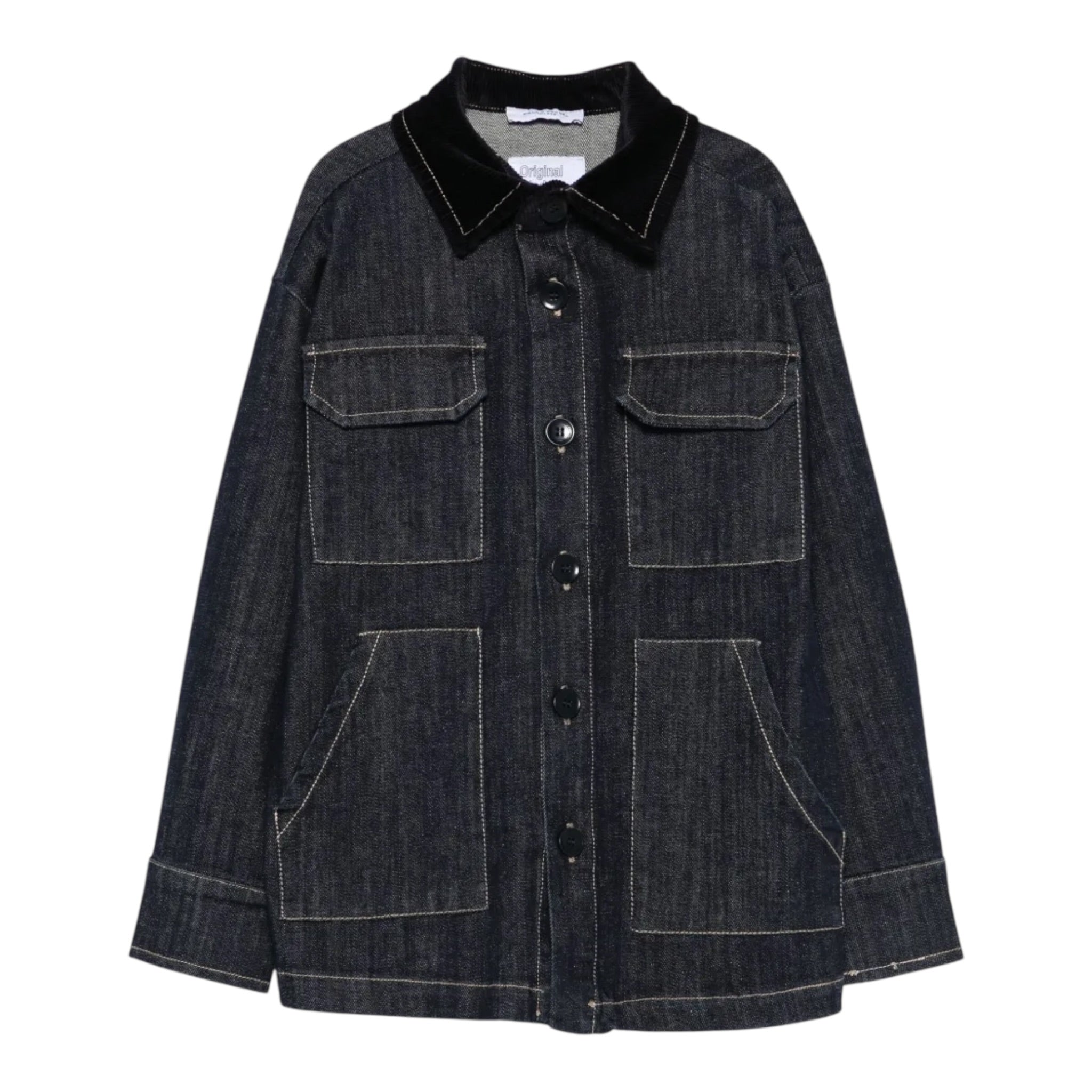 Paolo Pecora Camicia Manica Lunga tinta unita In Denim Blu per Bambino PP4146 BLU PAOLO PECORA 