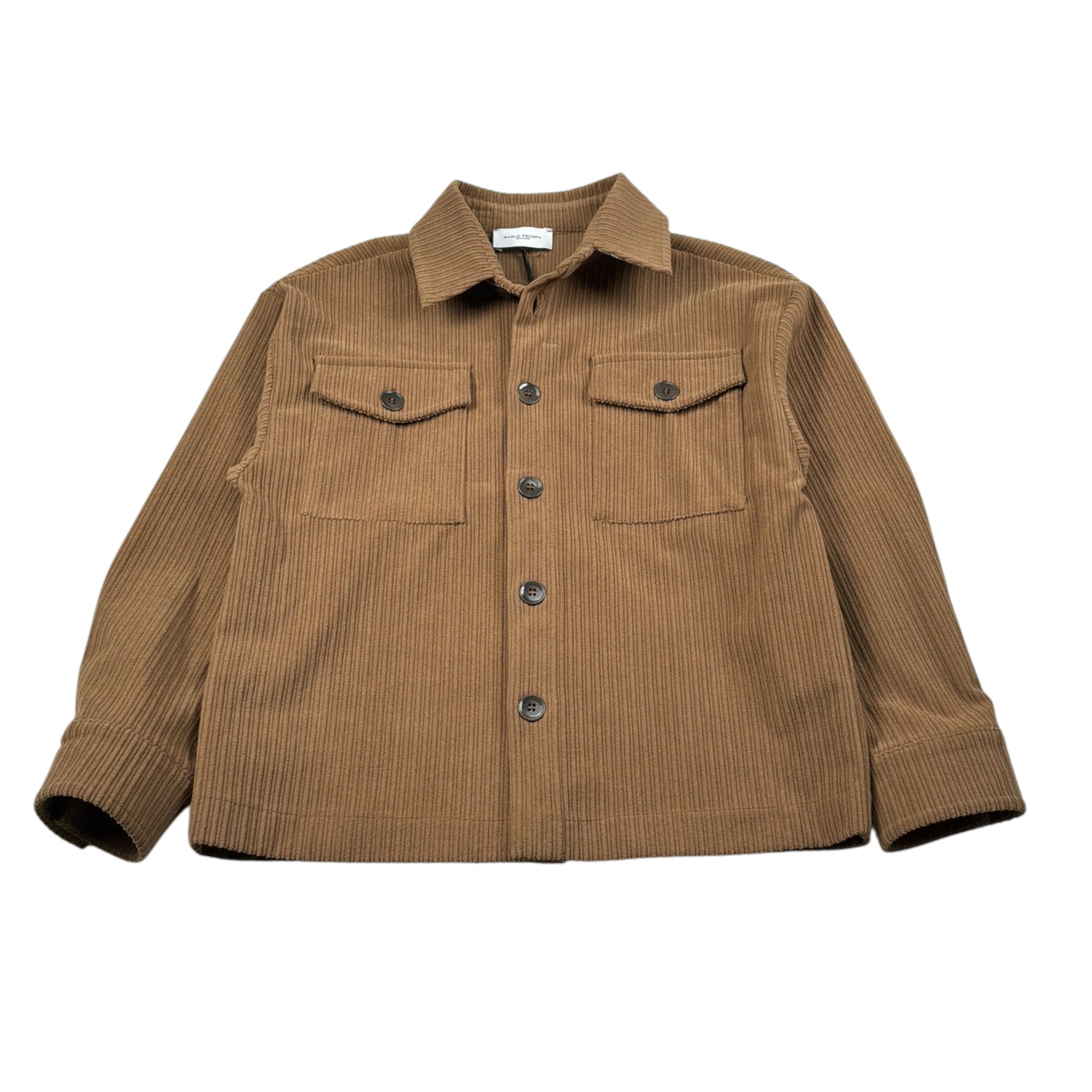Paolo Pecora Giacca Camicia Manica Lunga In Camoscio Marrone per Bambino PP4501 MARRONE PAOLO PECORA 