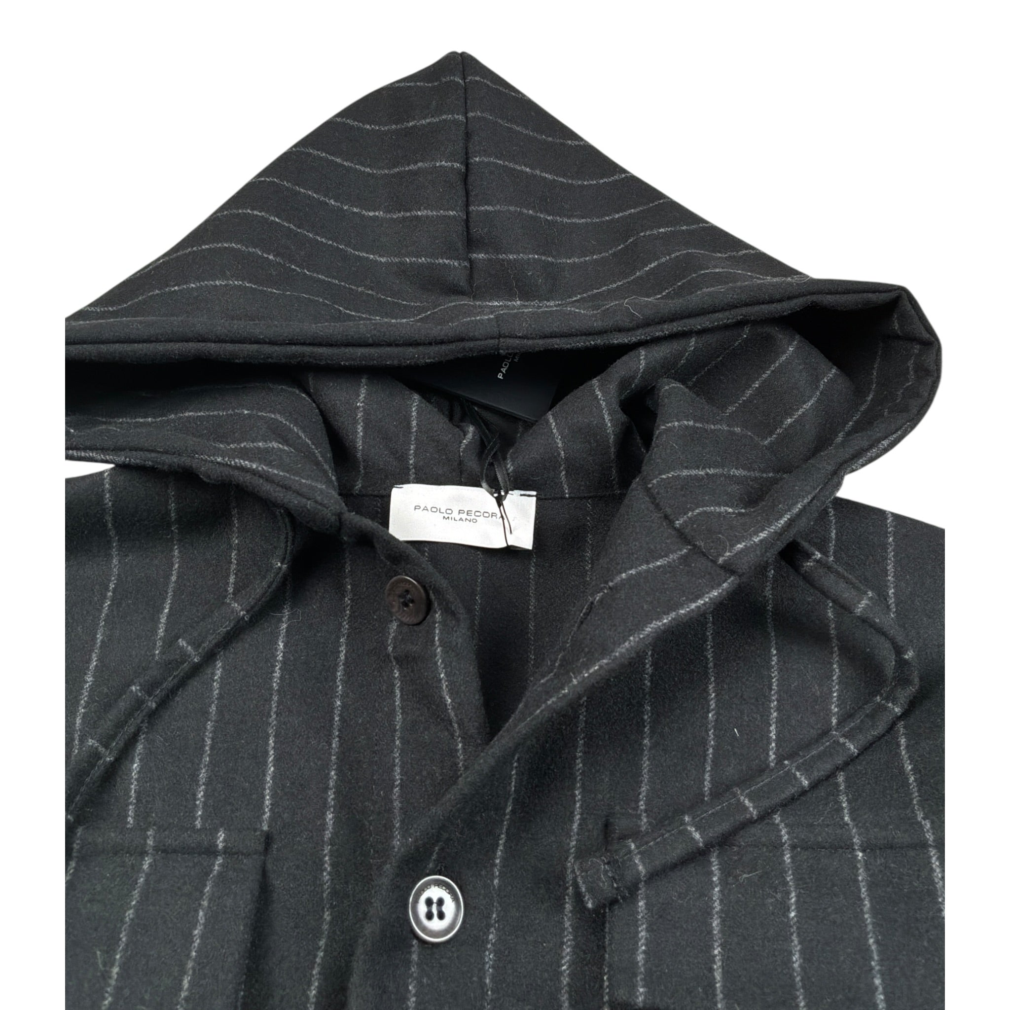 Paolo Pecora Giacca Camicia tinta unita con Cappuccio Nero per Bambino PP4503 NERO PAOLO PECORA 