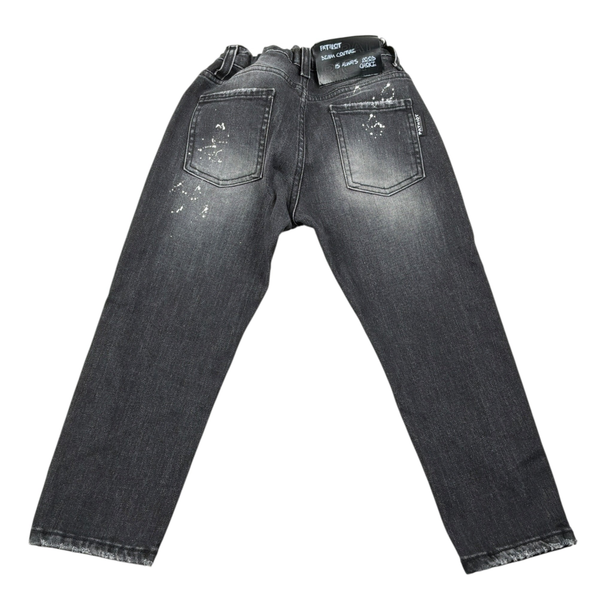 Patriot Jeans tinta unita con Girovita Regolabile Nero per Bambino PBK28 NERO PATRIOT 