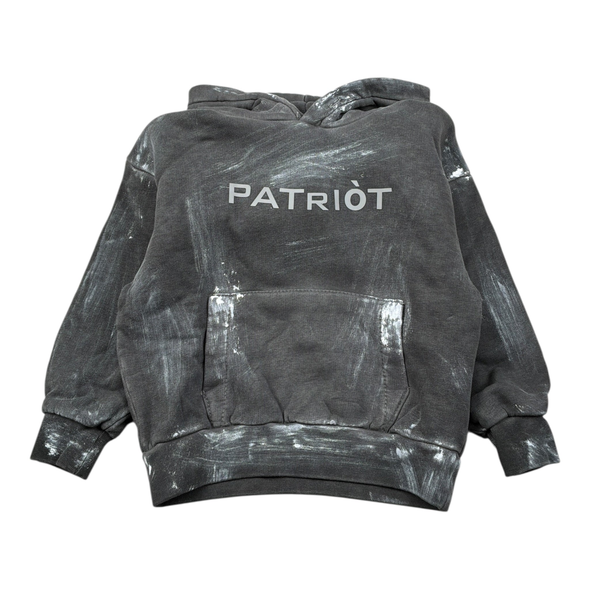 Patriot Felpa tinta unita con Stampa E Cappuccio Grigio per Bambino PFE037J GRIGIO PATRIOT 