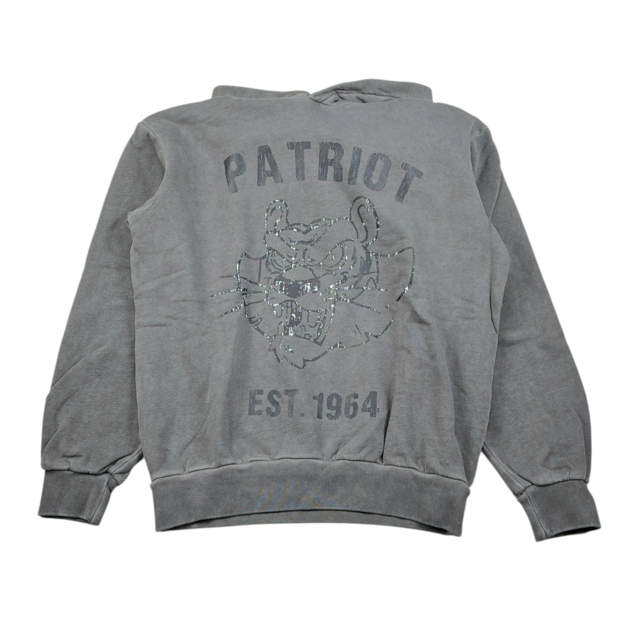 Patriot Felpa tinta unita con Stampa E Cappuccio Grigio per Bambino PFE040 GRIGIO PATRIOT 