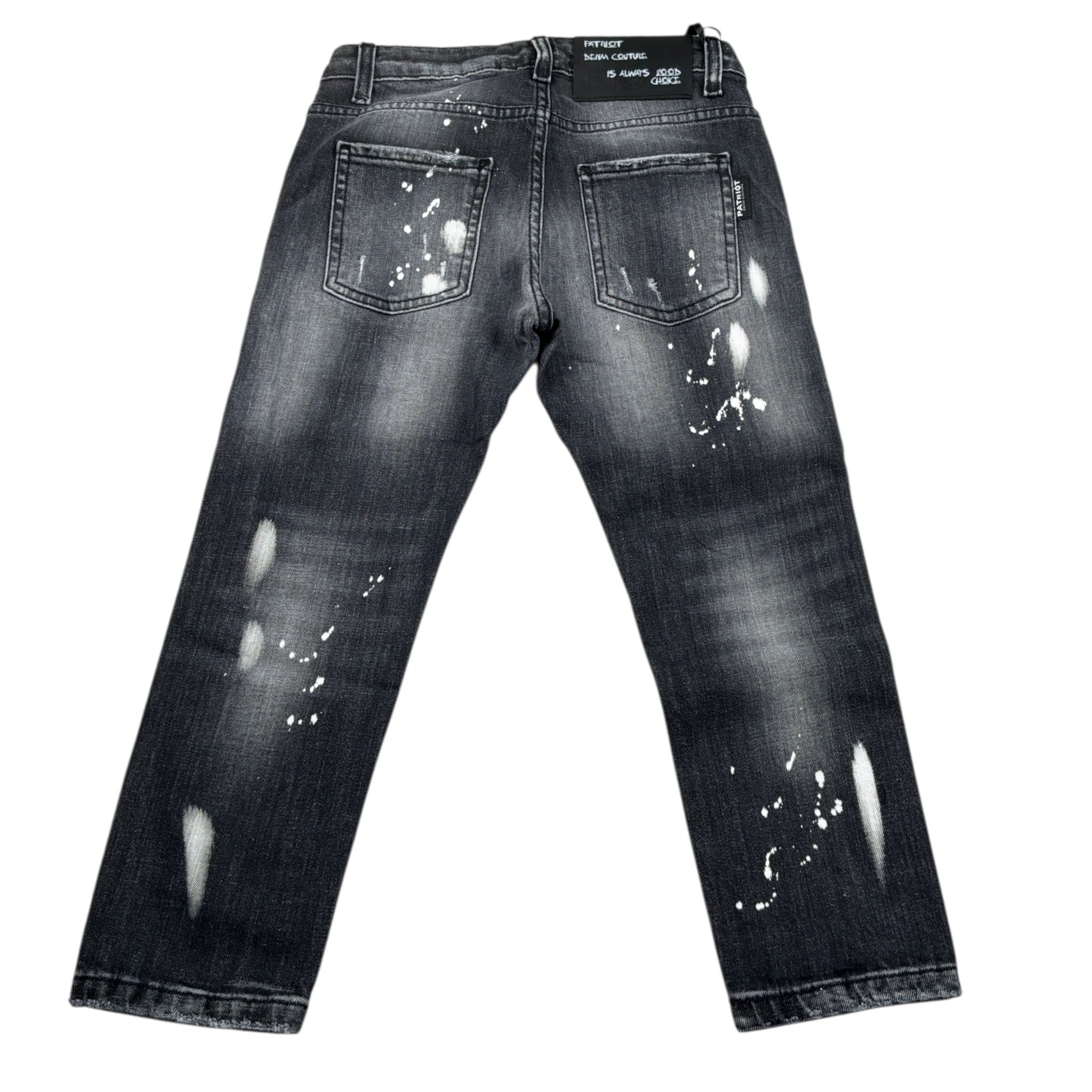 Patriot Jeans tinta unita con Strappi Nero per Bambino PJEF2WPBK01 NERO PATRIOT 
