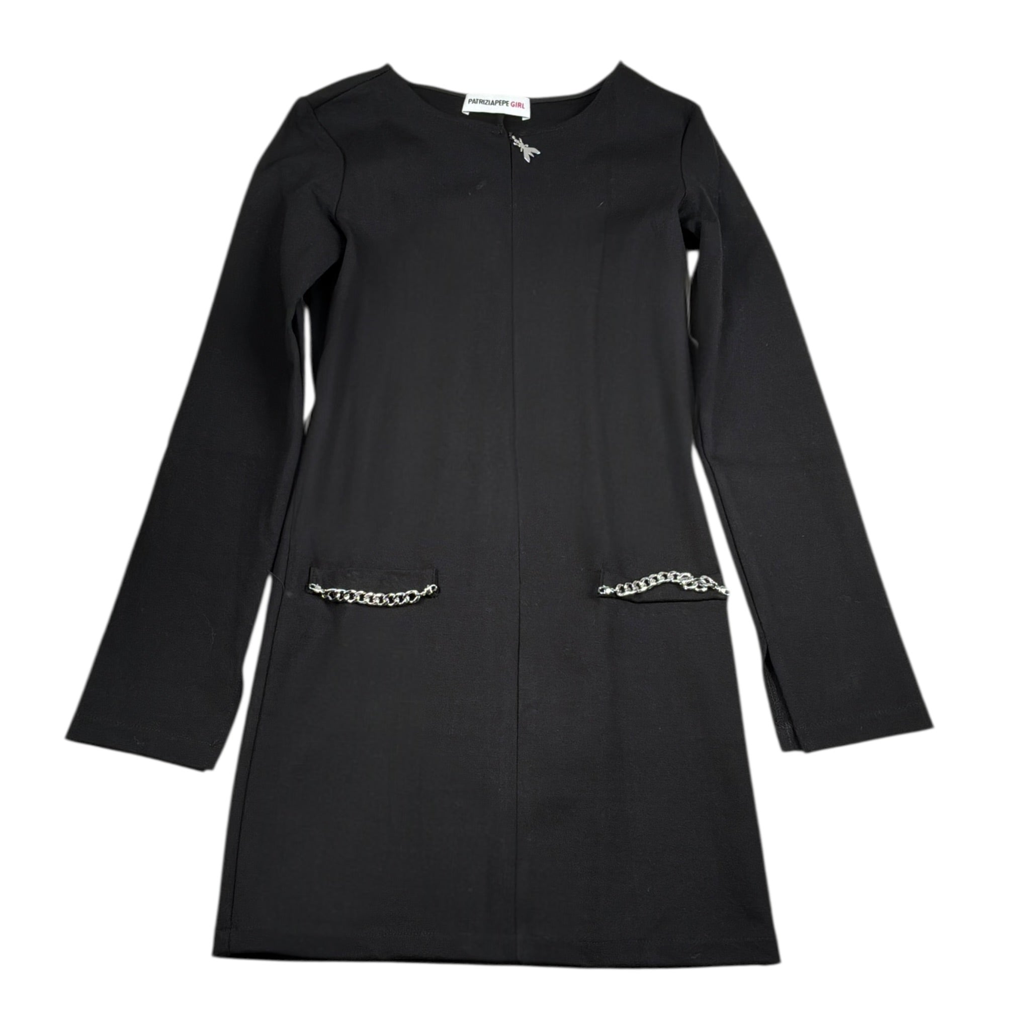 Patrizia Pepe Abito tinta unita Manica Lunga Nero per Bambina 7A0566 NERO PATRIZIA PEPE 