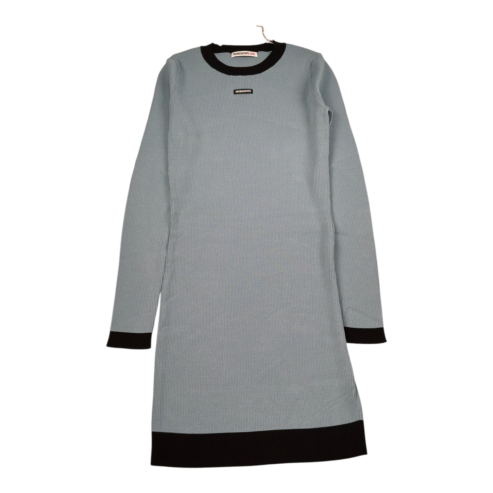 Patrizia Pepe Abito tinta unita con Profili In Contrasto Nero per Bambina 7A0571X NERO PATRIZIA PEPE 