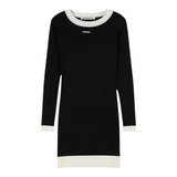 Patrizia Pepe Abito tinta unita con Profili In Contrasto Nero per Bambina 7A0571XX NERO PATRIZIA PEPE 