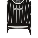 Patrizia Pepe Maglia Bicolore con Fantasia A Righe Bianco/Nero per Bambina 7K0057 BIANCO/NERO PATRIZIA PEPE 