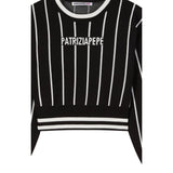 Patrizia Pepe Maglia Bicolore con Fantasia A Righe Bianco/Nero per Bambina 7K0057 BIANCO/NERO PATRIZIA PEPE 