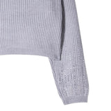 Patrizia Pepe Maglia tinta unita con Brillantini Grigio per Bambina 7K0059X GRIGIO PATRIZIA PEPE 