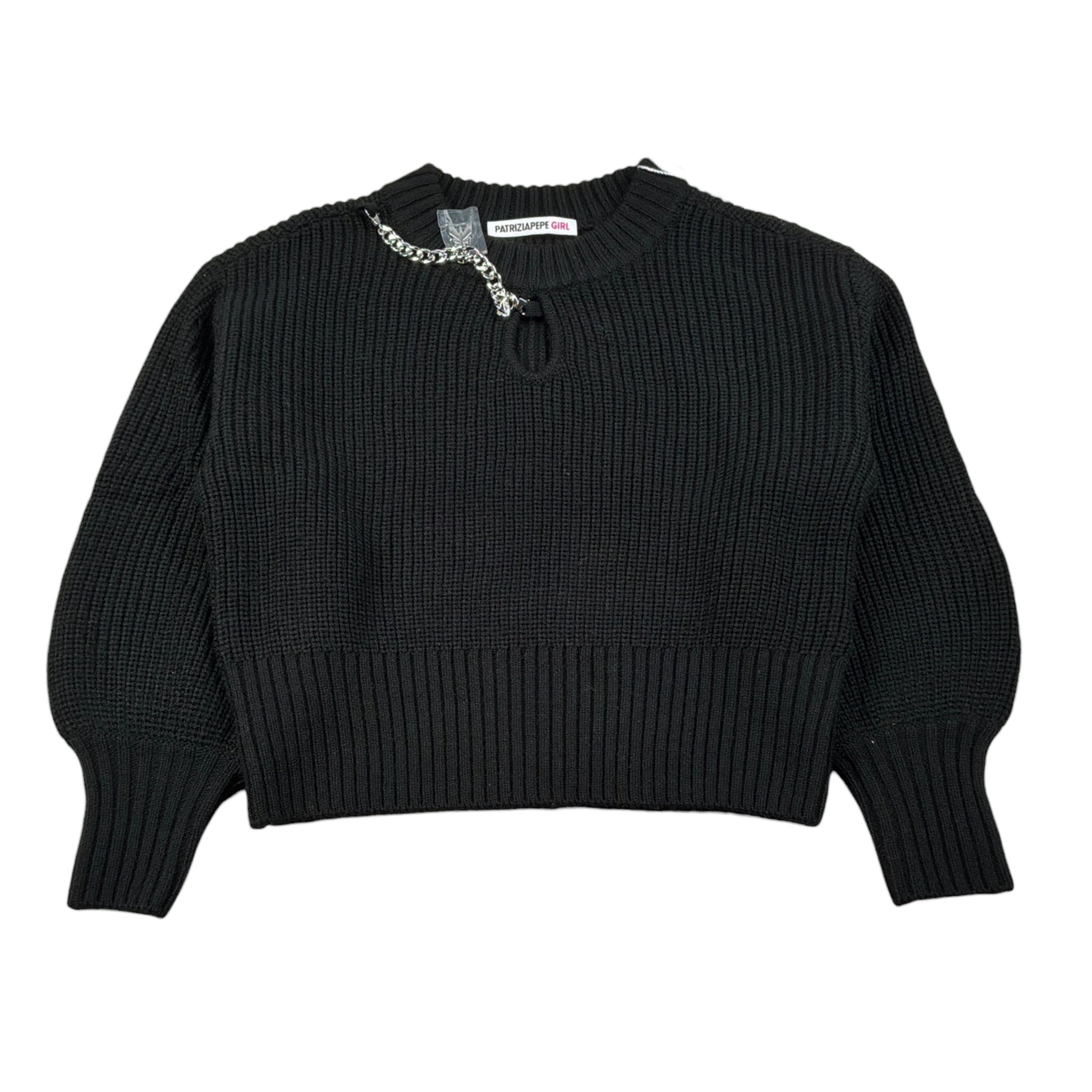 Patrizia Pepe Maglia Girocollo tinta unita Nero per Bambina 7K0062 NERO PATRIZIA PEPE 