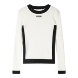 Patrizia Pepe Maglia tinta unita con Profili In Contrasto Bianco per Bambina 7K0063X BIANCO PATRIZIA PEPE 