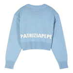 Patrizia Pepe Maglia Girocollo tinta unita con Stampa Logo Azzurro per Bambina 7K0069XX AZZURRO PATRIZIA PEPE 