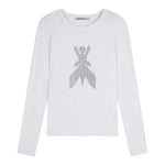 Patrizia Pepe Shirt tinta unita con Brillantini Bianco per Bambina 7M0752 BIANCO PATRIZIA PEPE 