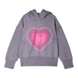 Patrizia Pepe Felpa tinta unita con Cappuccio E Stampa Grigio per Bambina 7M0934 GRIGIO PATRIZIA PEPE 