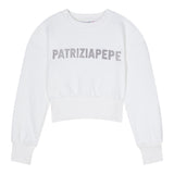Patrizia Pepe Felpa Chiusa Girocollo tinta unita Bianco per Bambina 7M0946 BIANCO PATRIZIA PEPE 