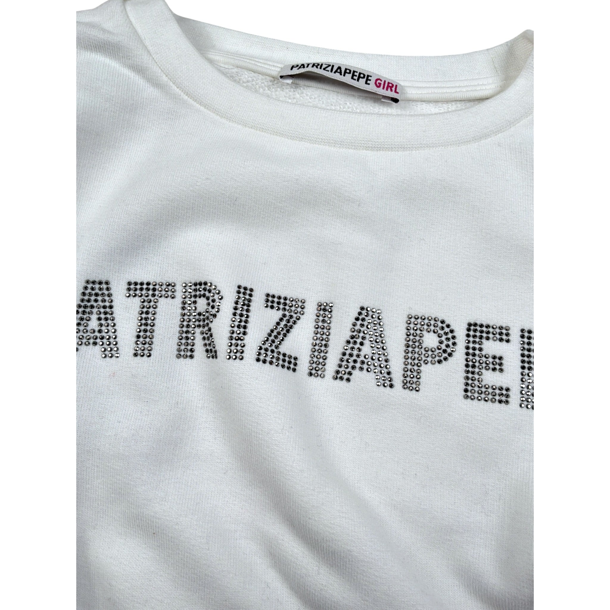 Patrizia Pepe Felpa Chiusa Girocollo tinta unita Bianco per Bambina 7M0946 BIANCO PATRIZIA PEPE 