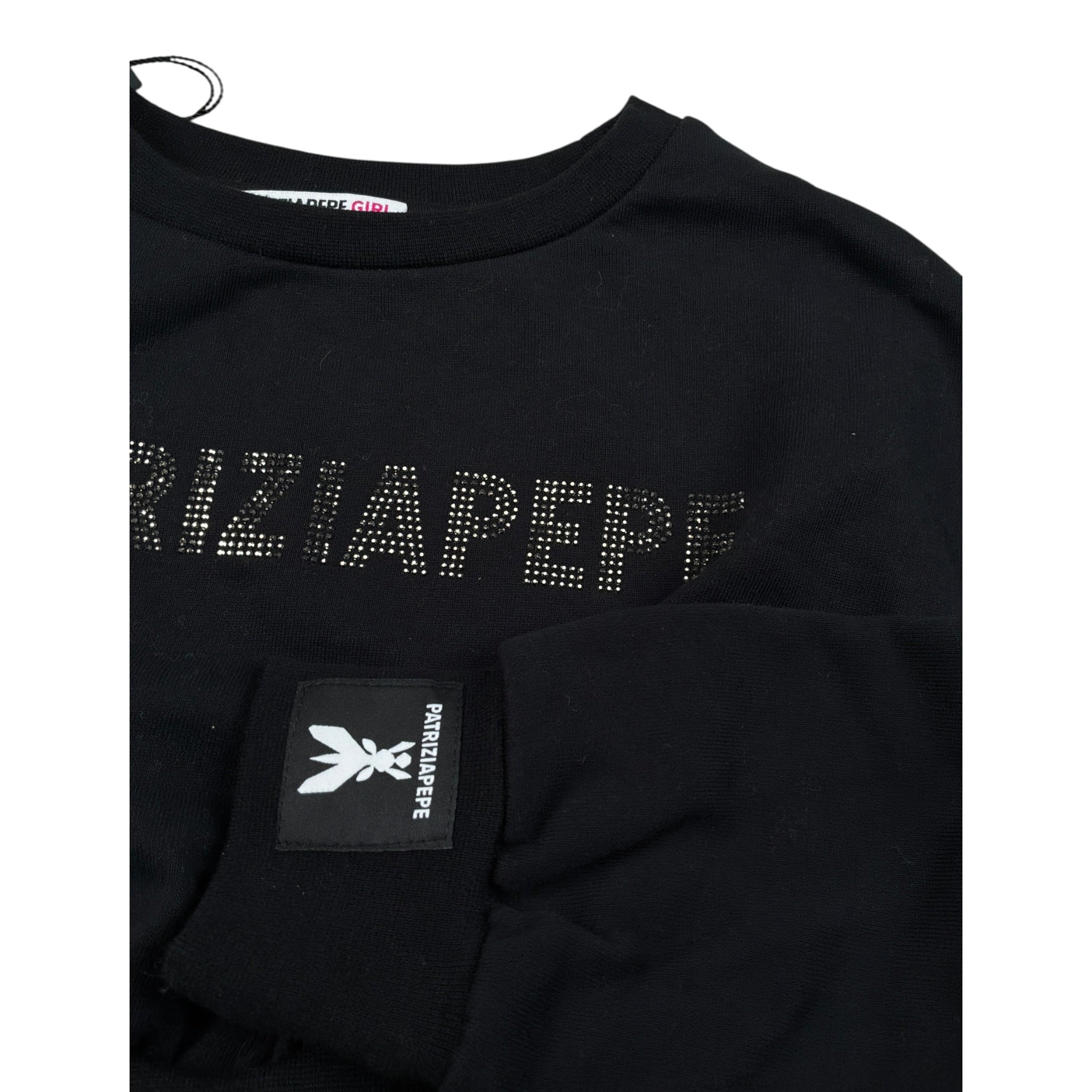 Patrizia Pepe Felpa Chiusa Girocollo tinta unita Nero per Bambina 7M0946X NERO PATRIZIA PEPE 