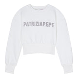 Patrizia Pepe Felpa Chiusa Girocollo tinta unita Bianco per Bambina 7M0946XX BIANCO PATRIZIA PEPE 