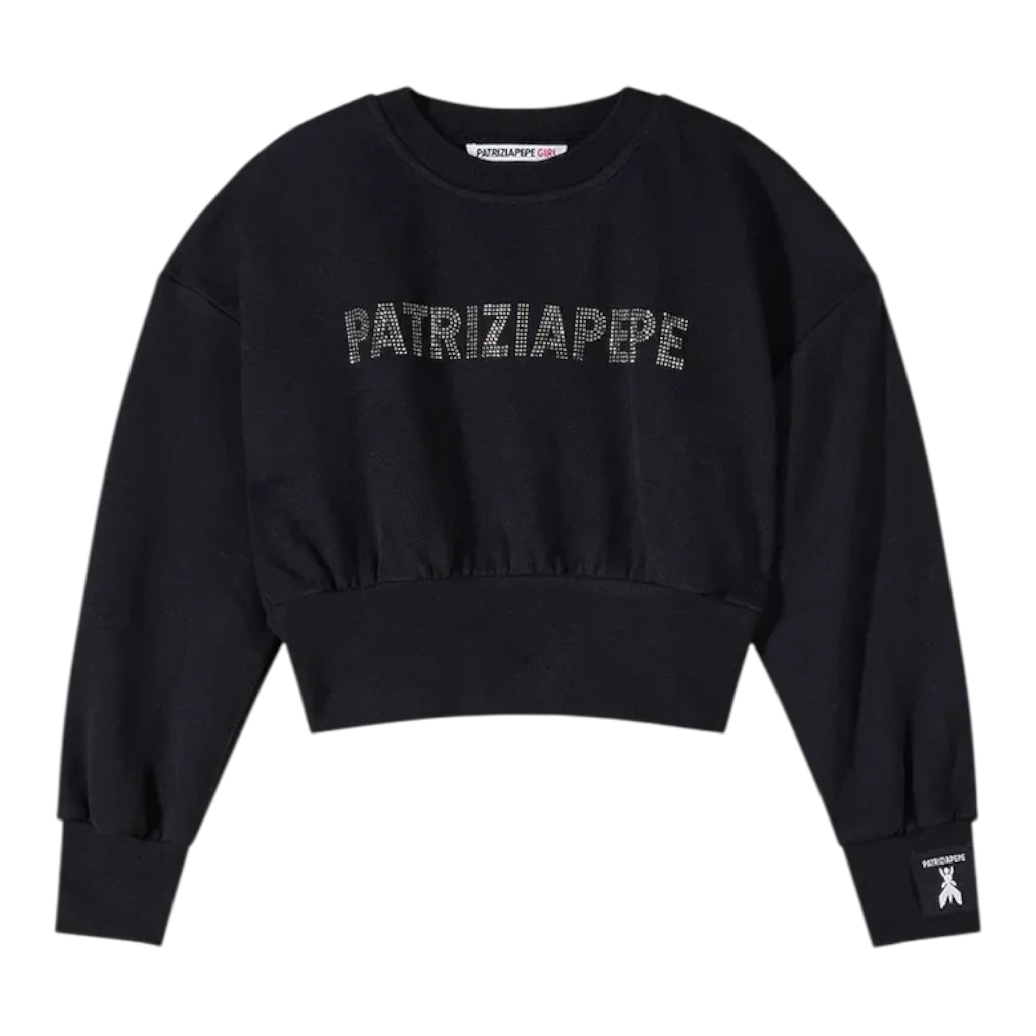 Patrizia Pepe Felpa Chiusa Girocollo tinta unita Nero per Bambina 7M0946XXX NERO PATRIZIA PEPE 