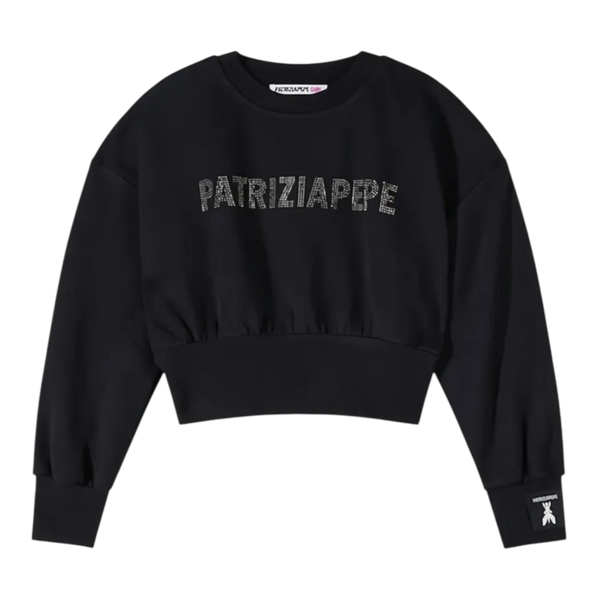Patrizia Pepe Felpa Chiusa Girocollo tinta unita Nero per Bambina 7M0946XXXX NERO PATRIZIA PEPE 