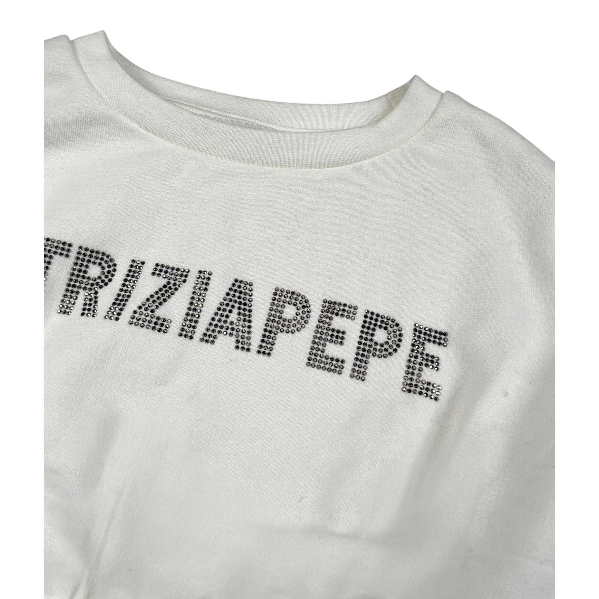 Patrizia Pepe Felpa Chiusa Girocollo tinta unita Bianco per Bambina 7M0946XXXXX BIANCO PATRIZIA PEPE 