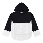 Patrizia Pepe Felpa Chiusa con Cappuccio Tinta Nita Nero per Bambina 7M0947XX NERO PATRIZIA PEPE 
