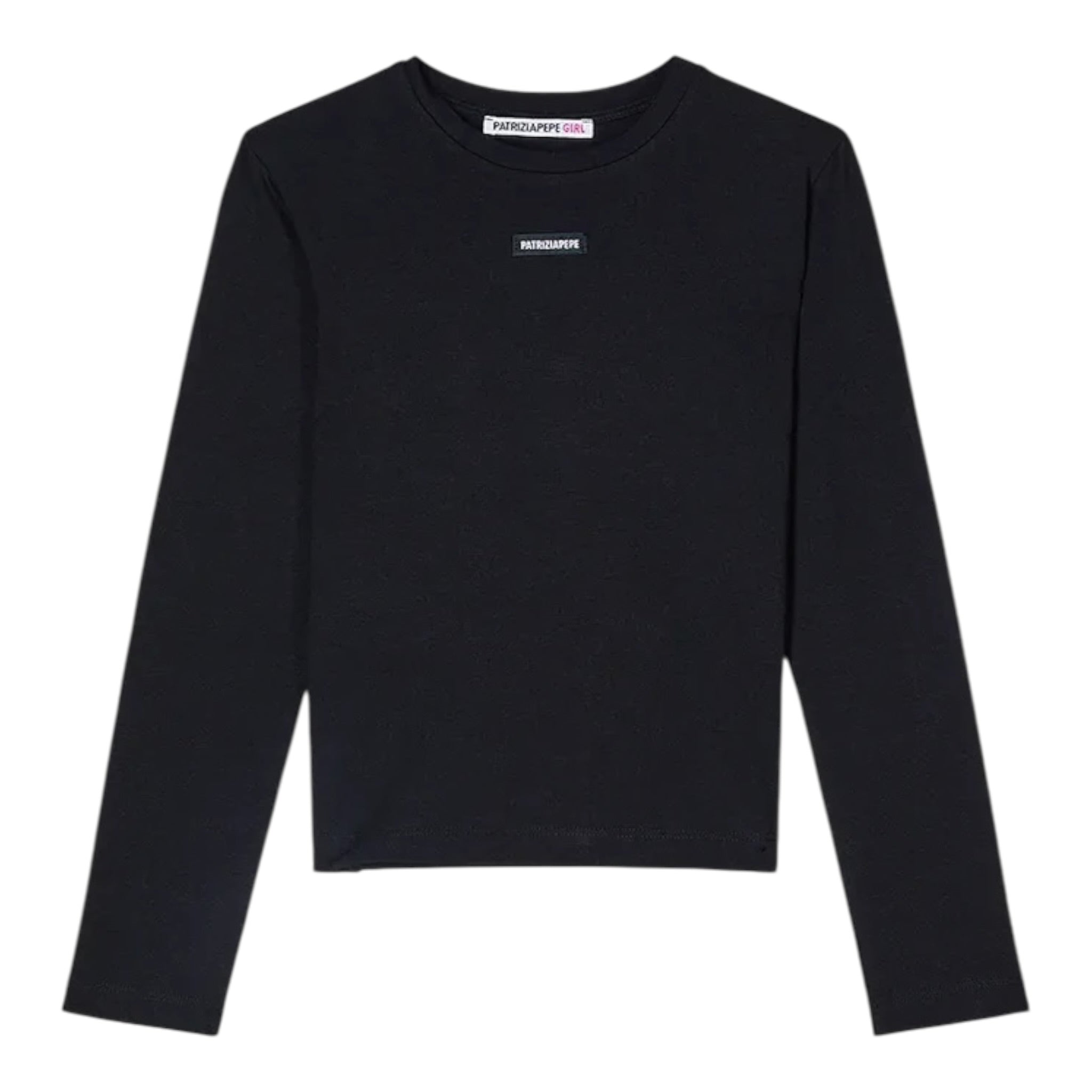Patrizia Pepe Shirt tinta unita con Logo Nero per Bambina 7M0956X NERO PATRIZIA PEPE 