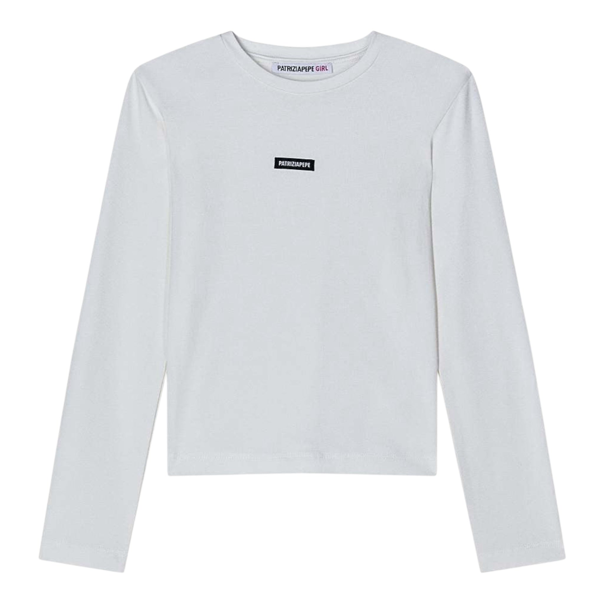 Patrizia Pepe Shirt tinta unita con Logo Bianco per Bambina 7M0956XX BIANCO PATRIZIA PEPE 