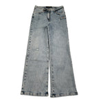 Patrizia Pepe Jeans tinta unita con Girovita Regolabile Azzurro per Bambina 7P0378 AZZURRO PATRIZIA PEPE 