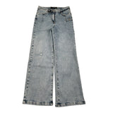 Patrizia Pepe Jeans tinta unita con Girovita Regolabile Azzurro per Bambina 7P0378 AZZURRO PATRIZIA PEPE 