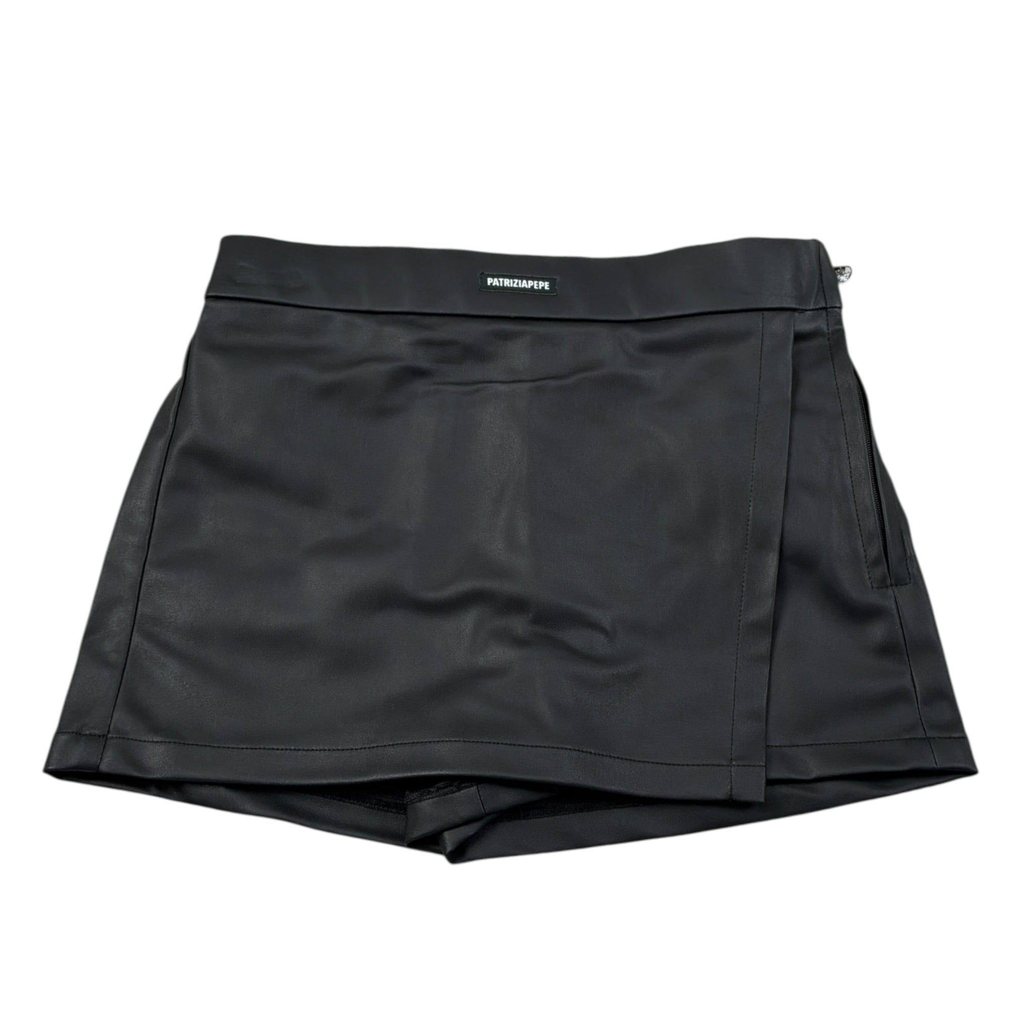 Patrizia Pepe Short In Ecopelle tinta unita con Elastico In Vita Nero per Bambina 7P0400 NERO PATRIZIA PEPE 