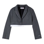 Patrizia Pepe Giacca tinta unita Modello Crop Grigio per Bambina 7S0280 GRIGIO PATRIZIA PEPE 