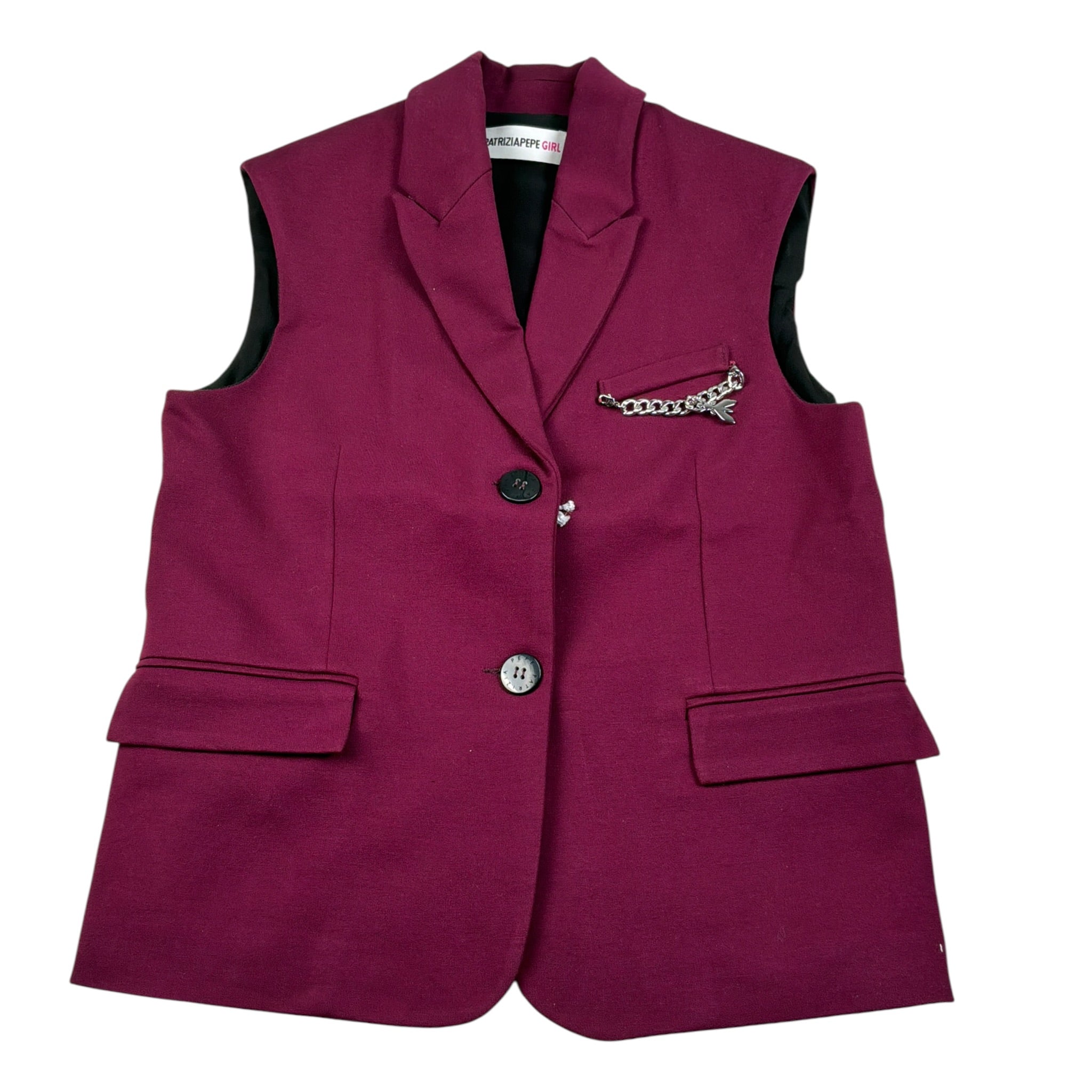 Patrizia Pepe Gilet tinta unita Monopetto Bordeaux per Bambina 7S0284 BORDEAUX PATRIZIA PEPE 