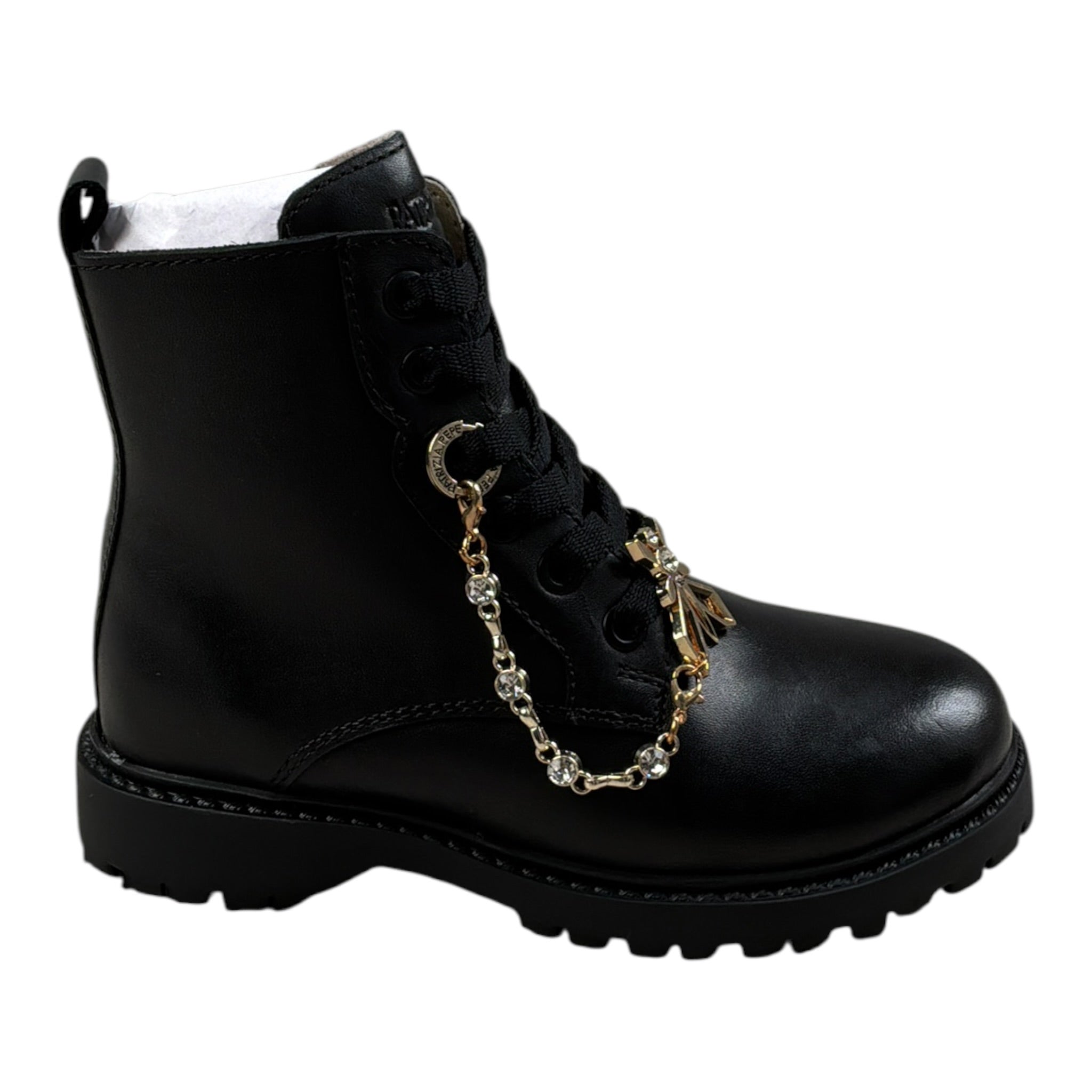 Patrizia Pepe Stivali tinta unita con Lacci Nero per Bambina PPK855 NERO PATRIZIA PEPE 