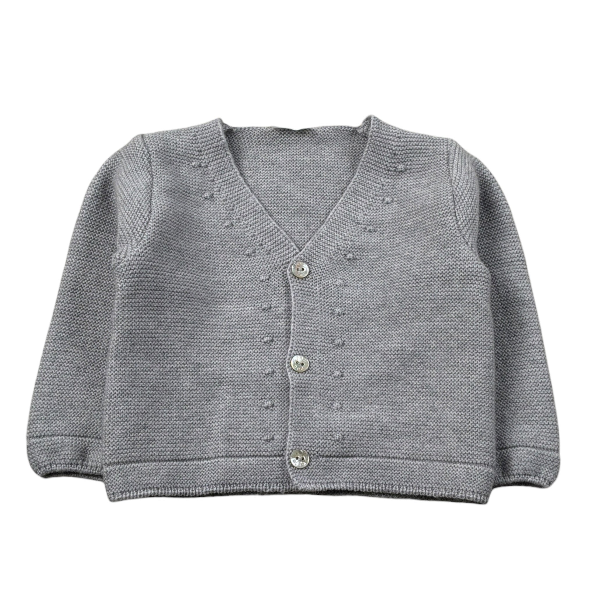 Paz Rodriguez Cardigan tinta unita Grigio per Neonato 001111852 GRIGIO PAZ RODRIGUEZ 