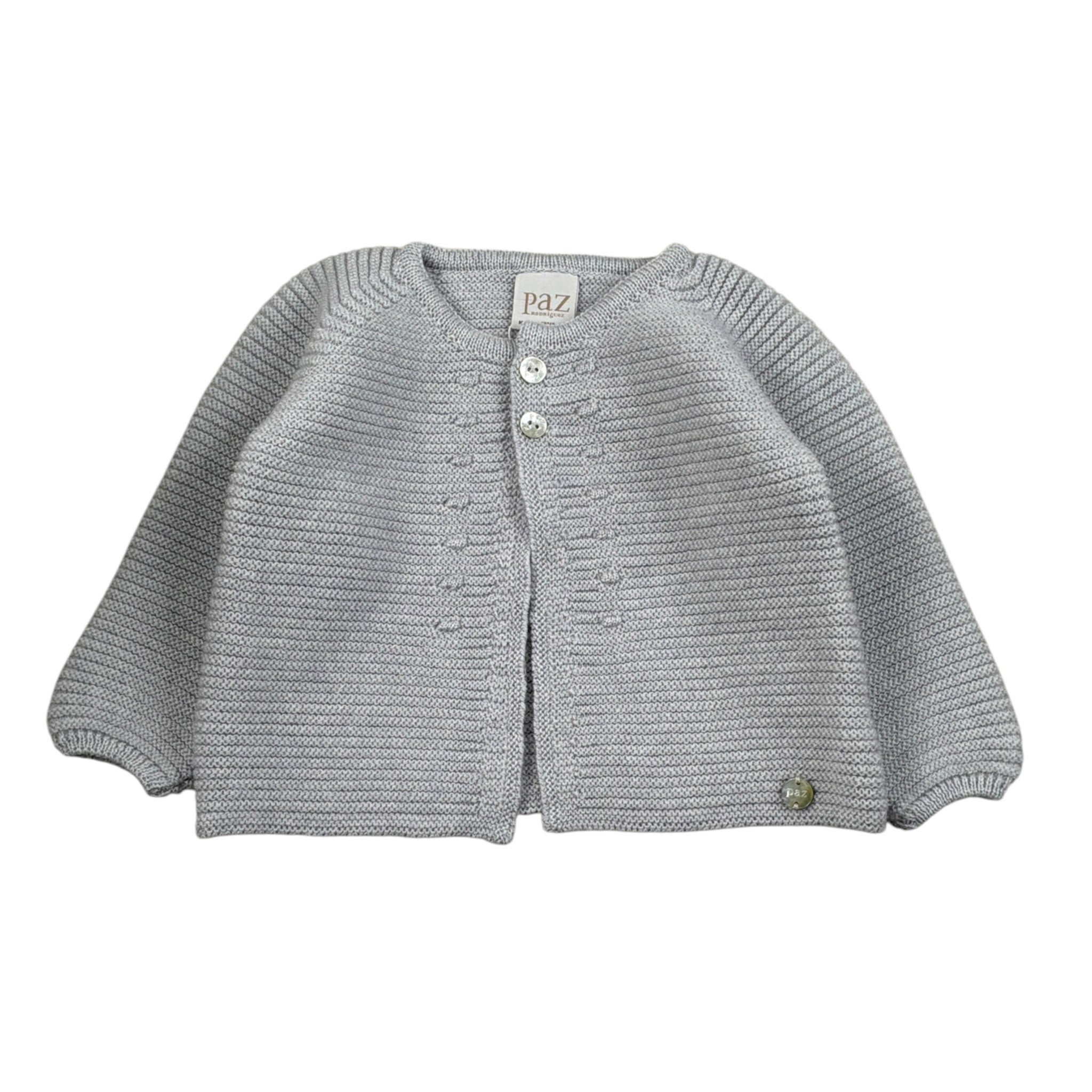 Paz Rodriguez Cardigan tinta unita Grigio per Neonato 00141240X GRIGIO PAZ RODRIGUEZ 