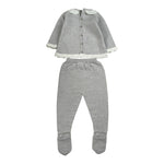 Paz Rodriguez Completo 2Pz Maglia-Ghettina con Colletto Grigio per Neonata 003112013 GRIGIO PAZ RODRIGUEZ 