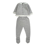 Paz Rodriguez Completo 2Pz Maglia-Ghettina con Colletto Grigio per Neonata 003112013 GRIGIO PAZ RODRIGUEZ 