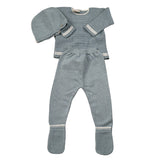 Paz Rodriguez Completo 3 Pezzi Maglia-Ghettina-Cappello Azzurro per Neonato 003122207 AZZURRO PAZ RODRIGUEZ 