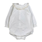 Paz Rodriguez Body tinta unita con Colletto Bianco per Neonata 020191027 BIANCO PAZ RODRIGUEZ 